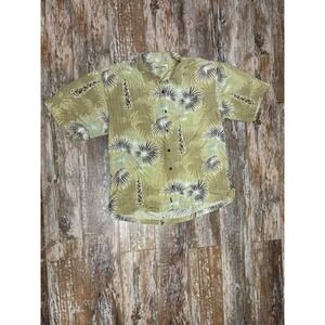 Mens Tommy Bahama 100% Silk Hawaiian Shirt Size XL Palm Trees All Over Print